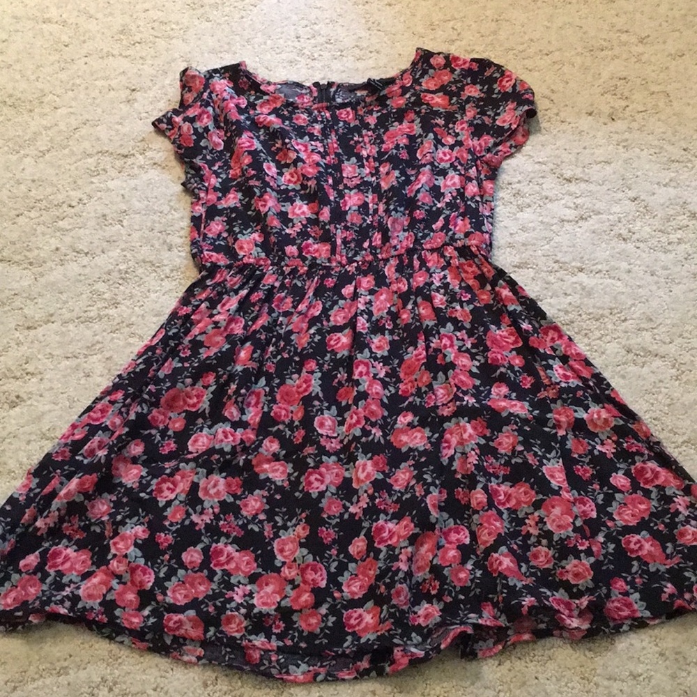 Flowered Fit and Flare Dress
